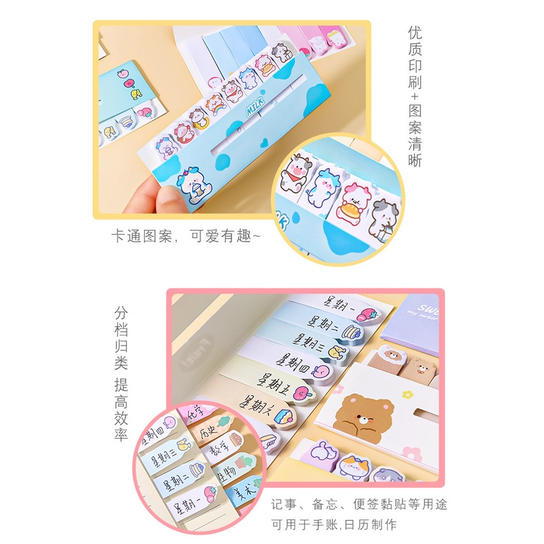 Giấy ghi chú dán note bookmark đánh dấu trang hoạt hình tiện lợi