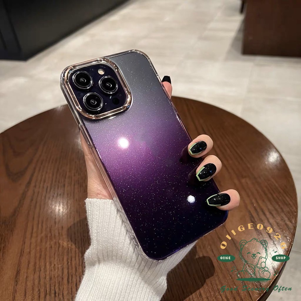 Ốp Điện Thoại TPU Màu Gradient Lấp Lánh Cho Iphone14 13 12 11 Pro Max Plus