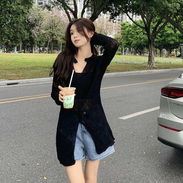 Áo Len Gân Mỏng Form Oversize LSEOUL A2380 Kiểu Basic Dễ Phối