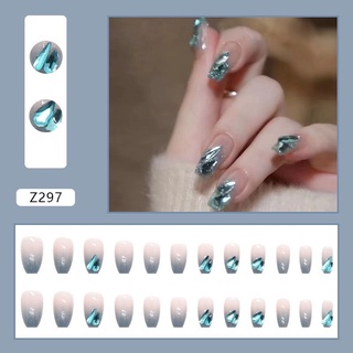 Móng tay giả đính đá nail box 24 móng giả đính đá kèm keo dán