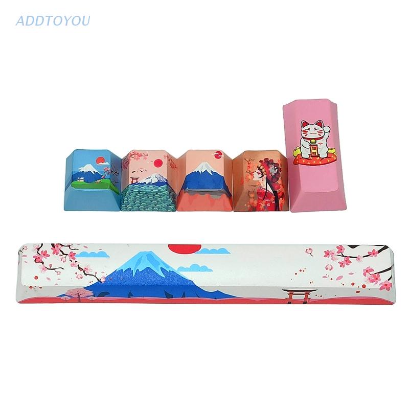 Set 1 nắp phím nhấn enter và 4 nắp phím nhấn R4 có in họa tiết độc đáo cho bàn phím máy tính Cherry