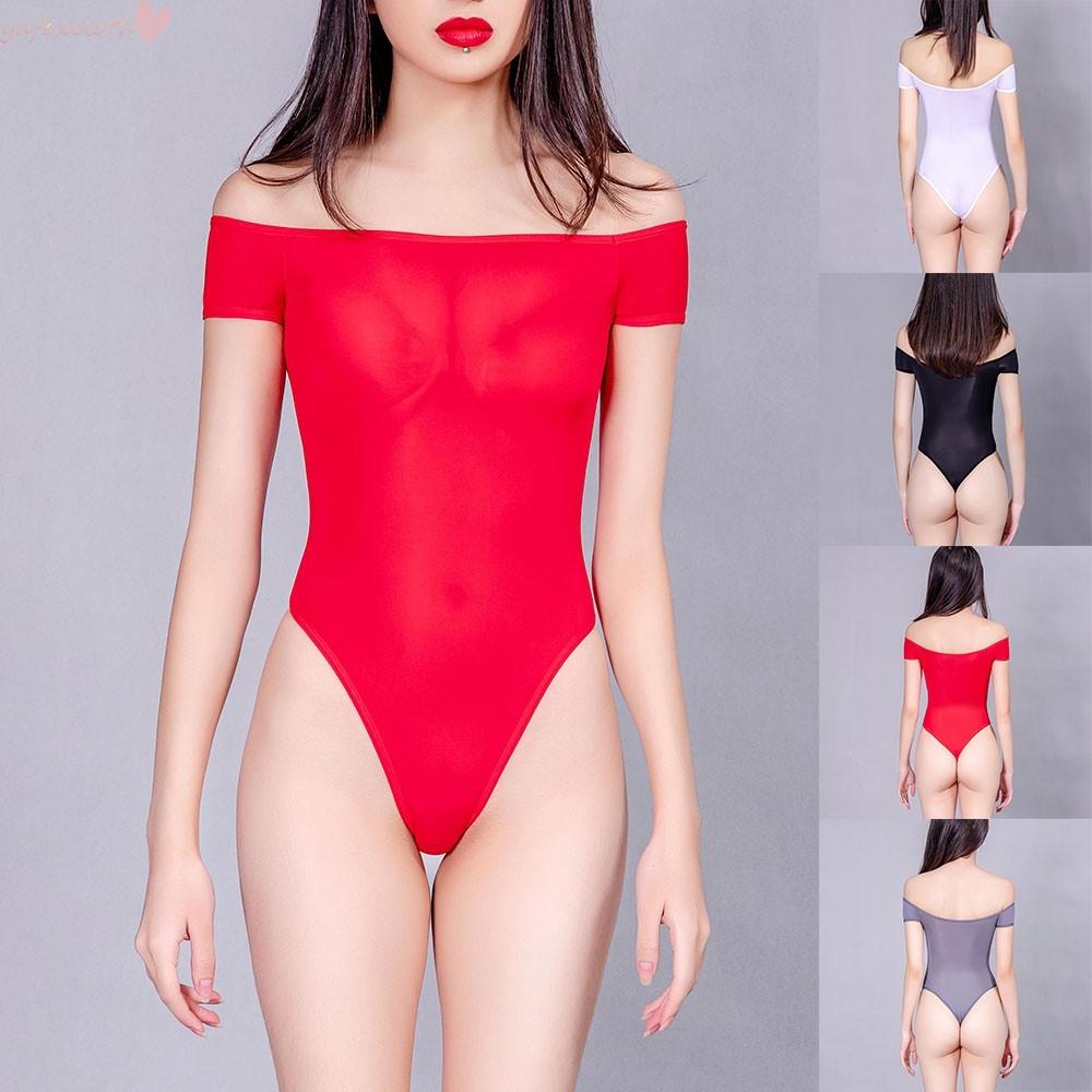 Bộ đồ liền thân xuyên thấu bóng loáng siêu bền thời trang cho nữ
