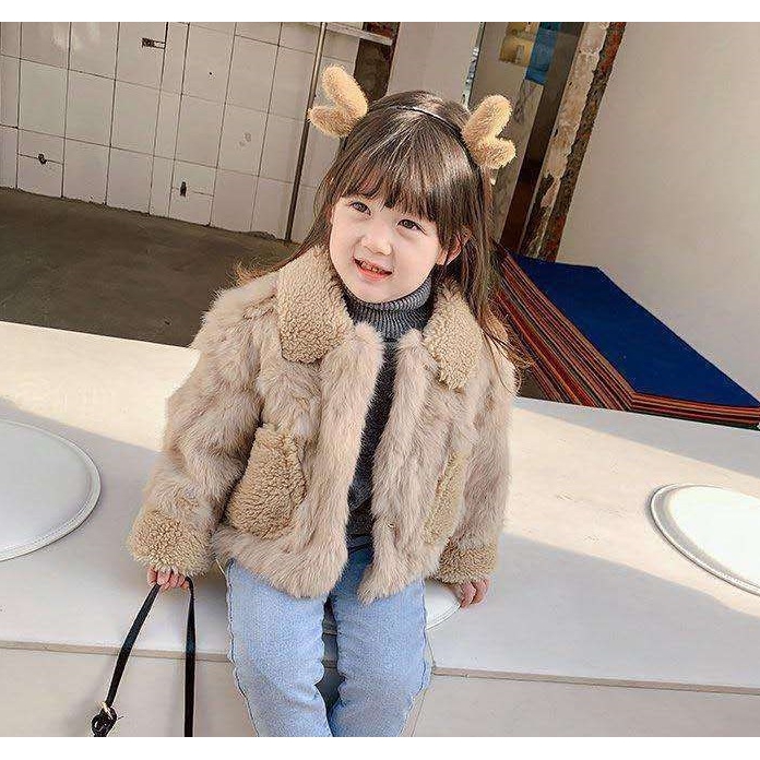 Áo khoác lông bé gái siêu xinh size 130 và 140