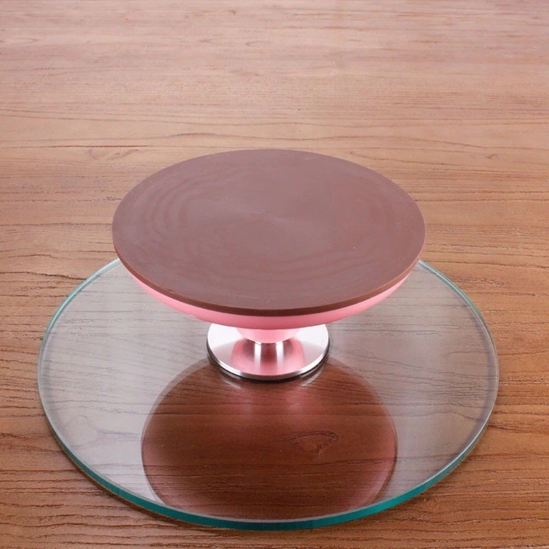 Bàn xoay trang trí bánh kem mặt kính 30cm