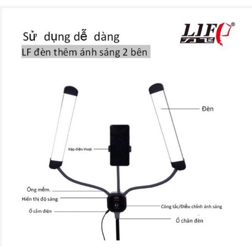 Đèn Phun Xăm, Spa, Nail-Mi, Live stream 2 Nhánh Dễ Dàng Điều Khiển