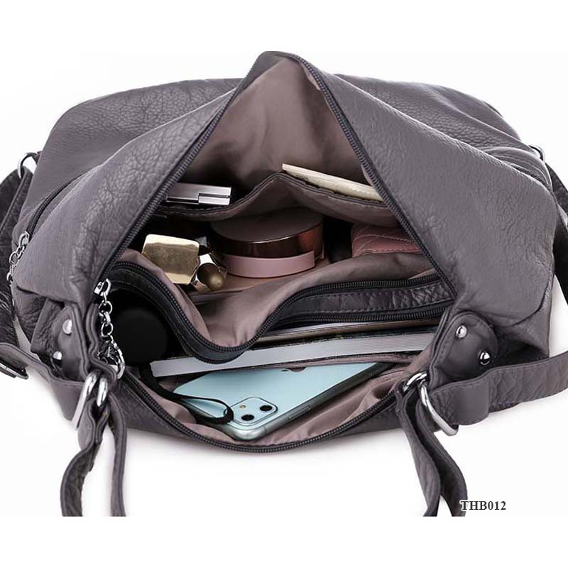 Túi da nữ, Túi đeo vai, đeo chéo kiêm balo, nhiều ngăn, vừa A4, siêu bền, dùng đi làm, đi chơi THB012