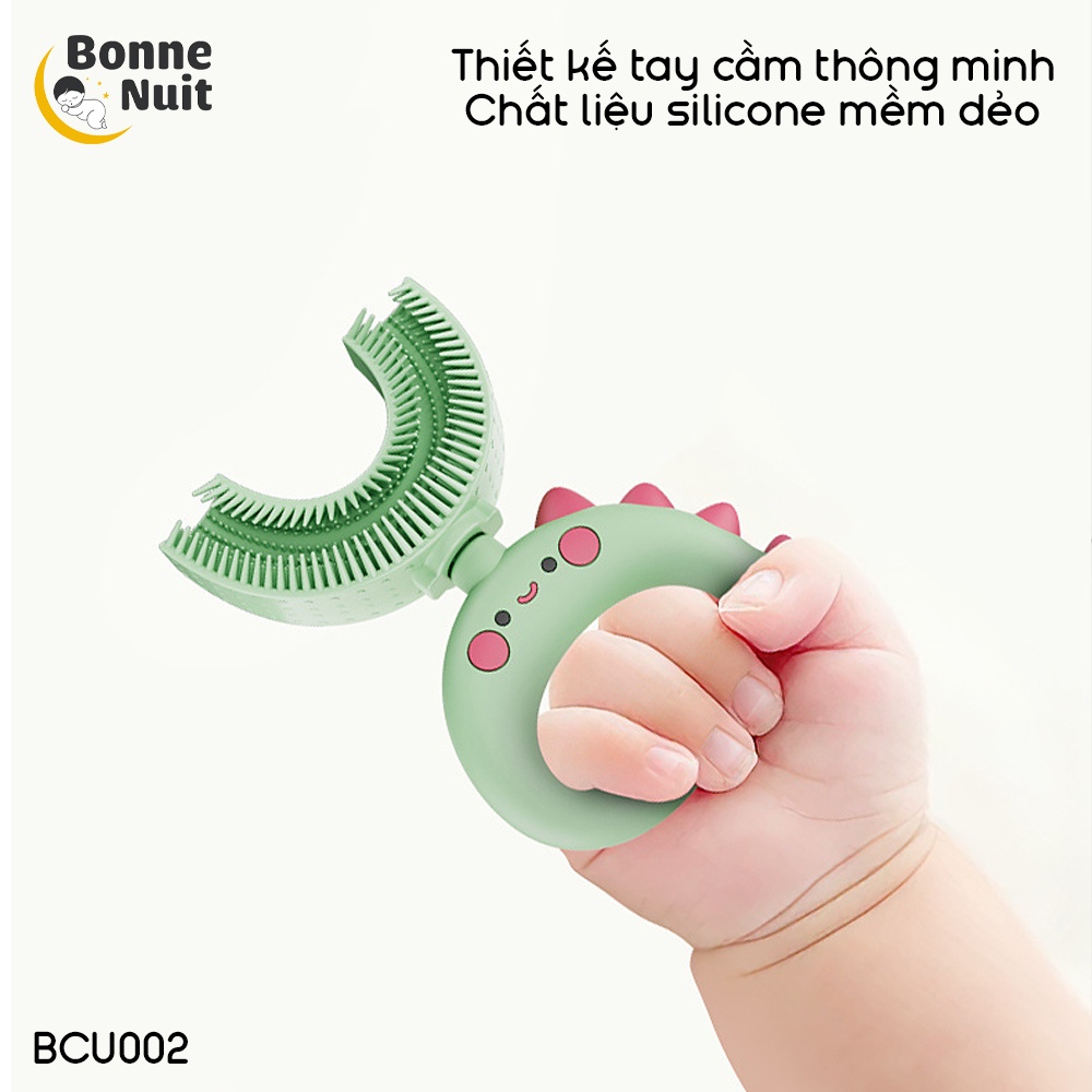 Bàn chải chữ U silicone cao cấp hình Cua &amp; Hổ cho bé