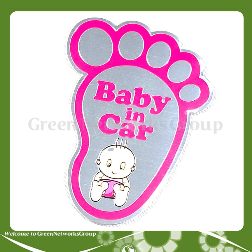 Bộ tem dán xe kim loại baby in car Greennetworks