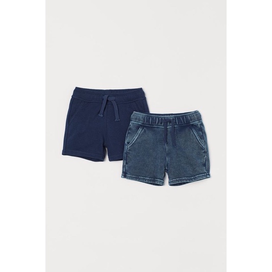 Set 2 quần Short cotton giả bò bé trai chính hãng HM.