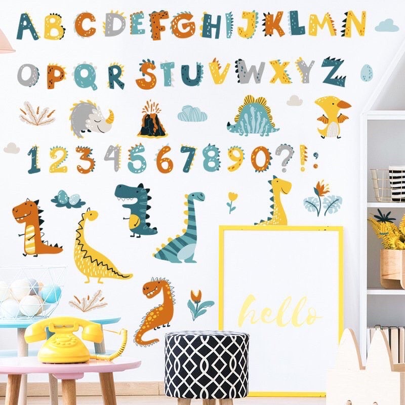 Tranh dán tường ,Decal dán tường bảng chữ cái và số cho bé, chất liệu cao cấp.