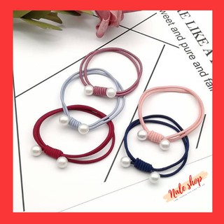 Dây Thun Cột Tóc Siêu Xinh đính 2 hạt
