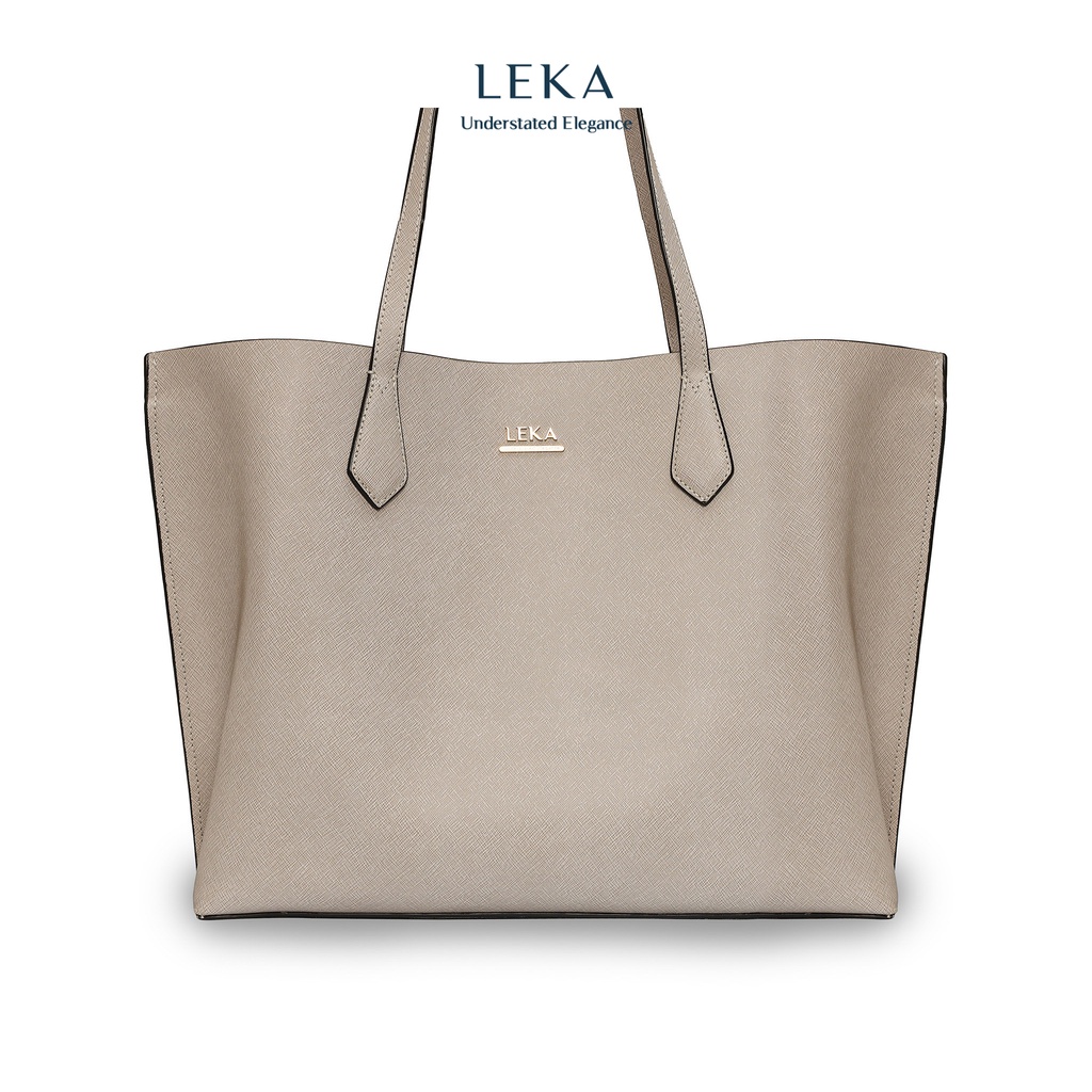 Túi xách nữ da bò thật LEKA - Dáng công sở, đi chơi - Đựng vừa laptop 13inch - MIRA Tote 35