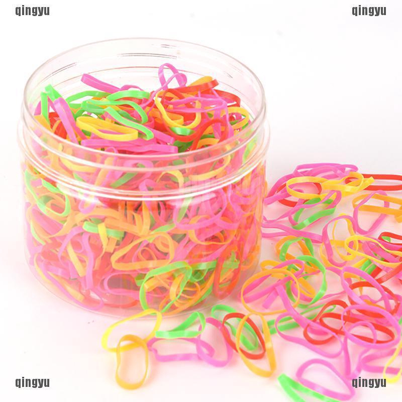 Hộp 500 chun cao su trong suốt buộc tóc tiện dụng