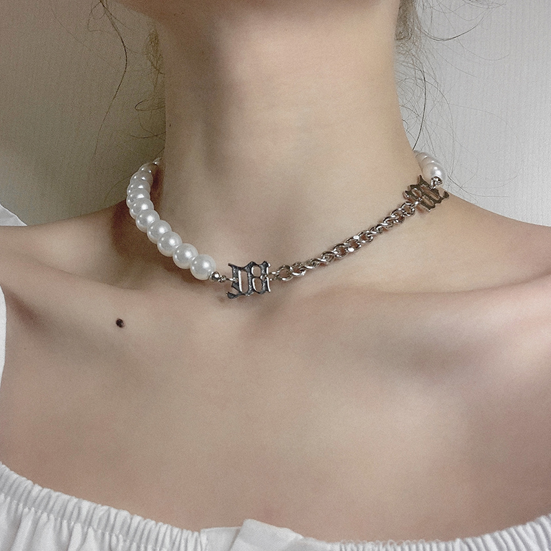 Vòng cổ đính hạt ngọc trai thời trang thanh lịch cho nữ