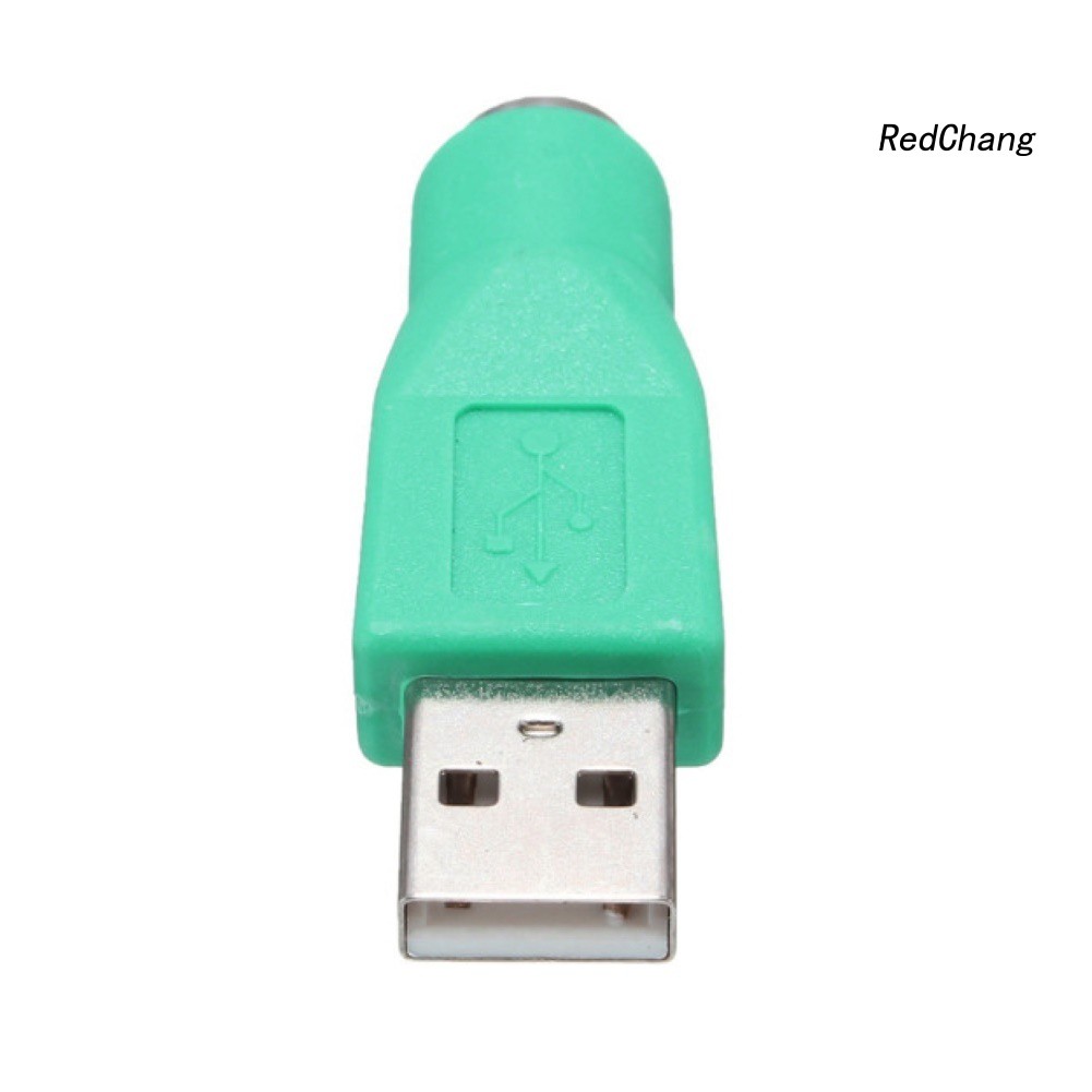 -SPQ- Cool Green USB Male to PS2 Female Convertor Adapter for Keyboard Mouse