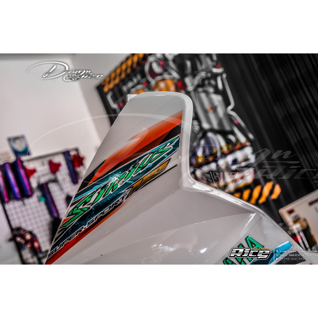 Tem Sirius Full Trắng Mẫu Tia Sét Rạng nứt phối màu Cam