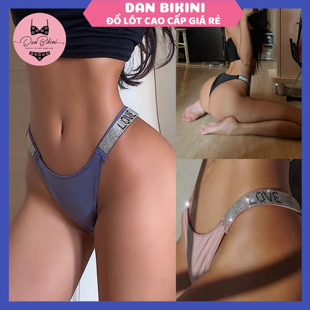 Quần Lọt Khe Nữ - Quần Lót Lọt Khe Cao Cấp Sexy Cạp đính đá LOVE cá tính gợi cảm mã BT8