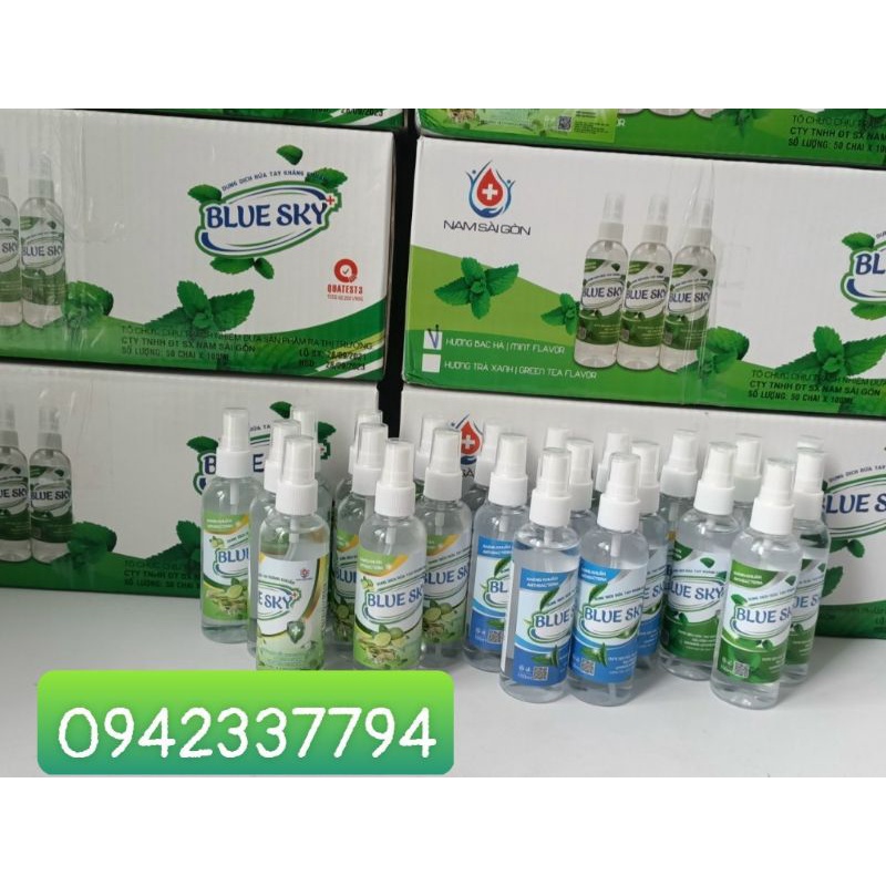 chai xịt diệt khuẩn 100ml Blue Sky đủ mùi