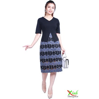 Đầm dáng peplum ren hoa văn ThoiTrangXinh DL555