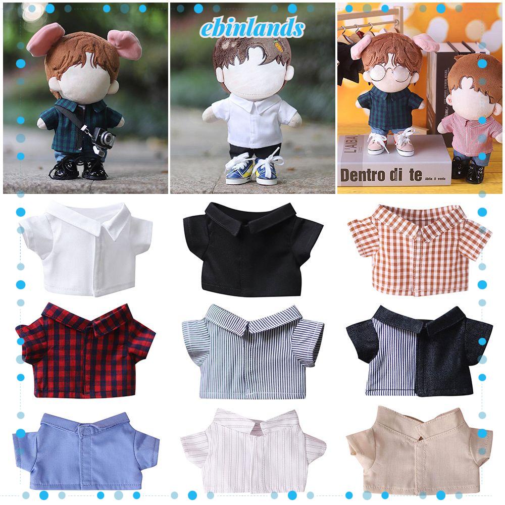 Quần áo búp bê cotton kẻ sọc thay đổi màu sắc 20cm