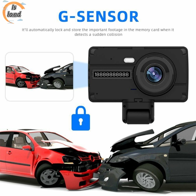 Camera Hành Trình Hai Ống Kính Dvr Hd 1080p Hỗ Trợ Tầm Nhìn Ban Đêm Cho Xe Hơi