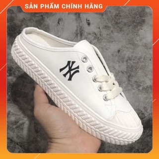Giày Sục MLB ny trắng full lười đạp gót thể thao sneaker nam nữ Hot Trend