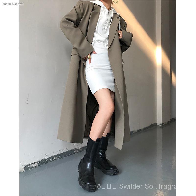 Áo khoác dáng dài qua gối thời trang mùa thu Hàn Quốc mới chất lượng cao 2021 nRrT | BigBuy360 - bigbuy360.vn