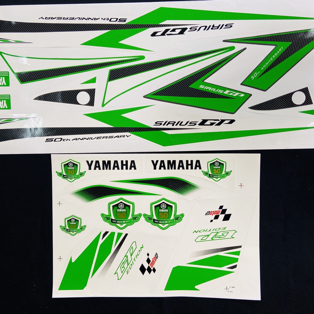 [CỰC RẺ]  BỘ TEM 3 LỚP MẪU ZIN CAO CẤP CHO SIRIUS 110 PHIÊN BẢN KỶ NIỆM KHÔNG FI SIÊU BỀN