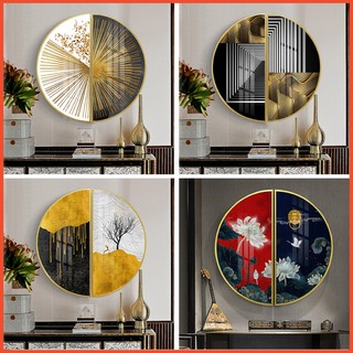 Tranh bán nguyệt tráng gương treo tường hoa sen decor trang trí phòng khách, phòng ngủ, cầu thang cao cấp tặng kèm đinh