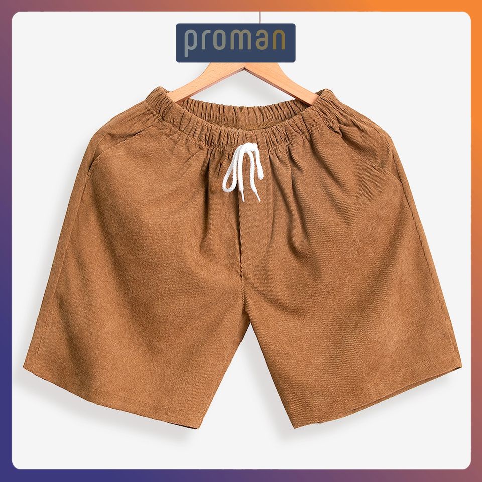 Quần đùi nam thể thao chất nhung co dãn cao cấp, quần short nam mặc nhà mềm mịn thấm hút mồ hôi QD06 - PROMAN