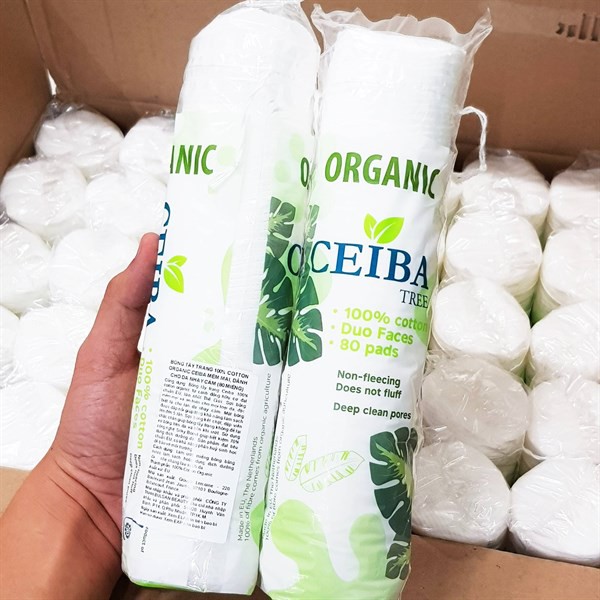 BÔNG TẨY TRANG 100% ORGANIC CEIBA Đạt chuẩn Châu Ấu - Số 1 tại Pháp