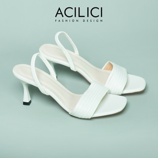 Giày sandal  ACILICI quai mãnh, giày cao gót thời trang đế xuồng gót cao 7p chuẩn size màu kem, trắng và đen_TC09