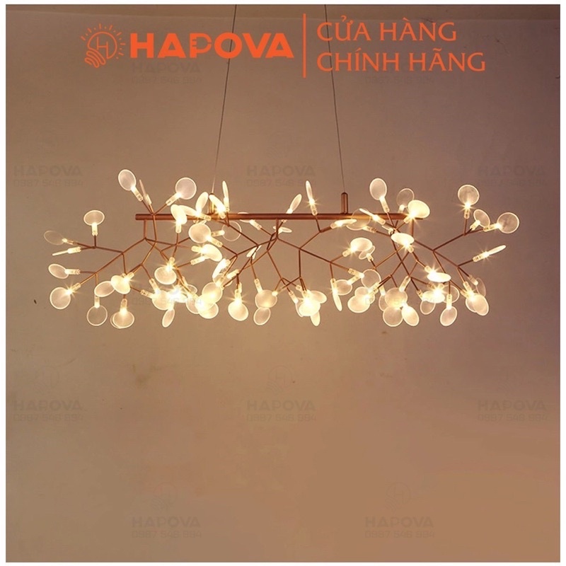Đèn trang trí, Đèn chùm Hera thanh dài 81 lá HAPOVA MINUS 8990/1000