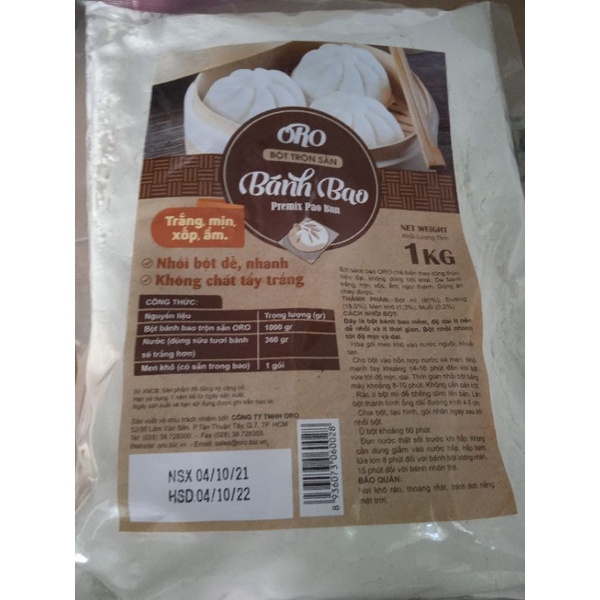Bột Bánh Bao Trộn Sẵn Tiện Lợi oro 1kg Giá Tốt