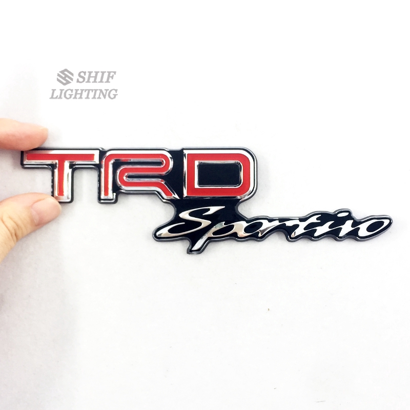 1 sticker trang trí xe oto Toyota họa tiết dập nổi TRD Sportivo bằng nhựa ABS