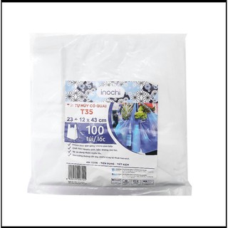 Túi nhựa,bì nhựa quai xách tự hủy đựng thực phẩm Inochi T35 (tiêu chuẩn Nhật Bản)