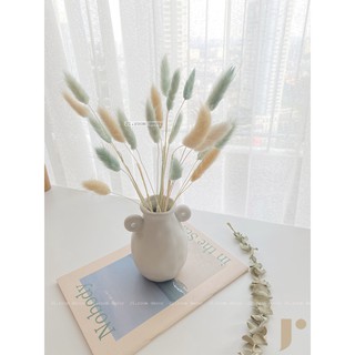 Set Bình Trắng nhỏ + cỏ đuôi thỏ