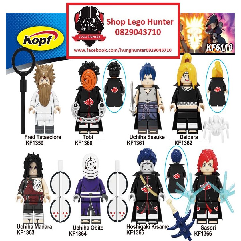 Xếp Hình Kopf KF 6118 Minifigures Naruto mô hình lắp ráp nhân vật Naruto Akatsuki