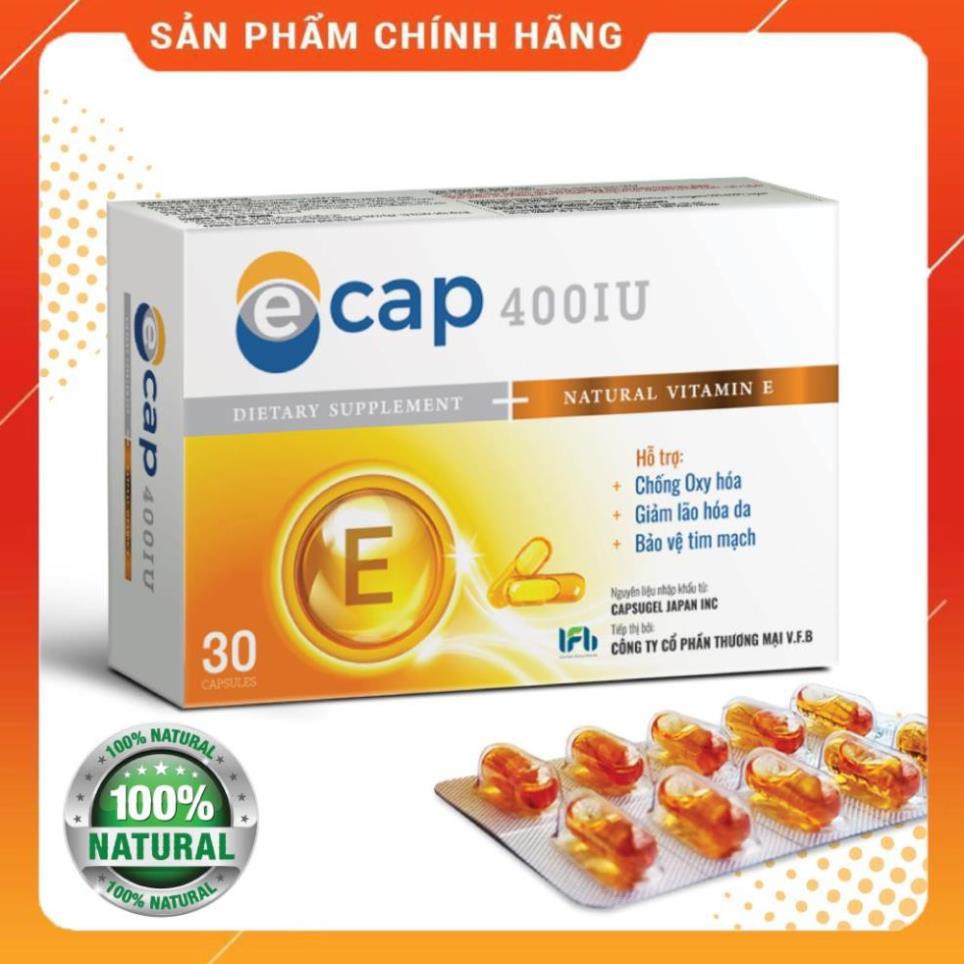 Vitamin E 400IU Tự nhiên Nhật Bản Ecap - Đẹp Da, Chống Lão Hóa