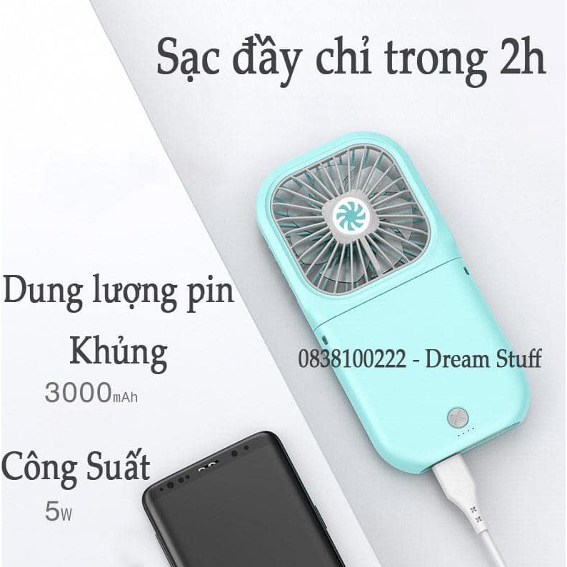 QUẠT MINI HALTER FOLDING FAN CỔNG SẠC USB TIỆN LỢI ĐỒNG THỜI SẠC PIN - ĐEO CỔ - GẬP GỌN BỎ TÚI | BigBuy360 - bigbuy360.vn