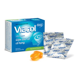 Viên ngậm Viacol giảm ho, đau rát họng (Không đường)