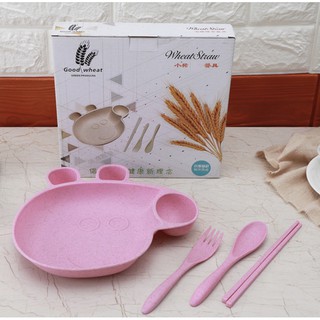 KHAY LÚA MẠCH HÌNH CON HEO KÈM THÌA, DĨA, ĐŨA