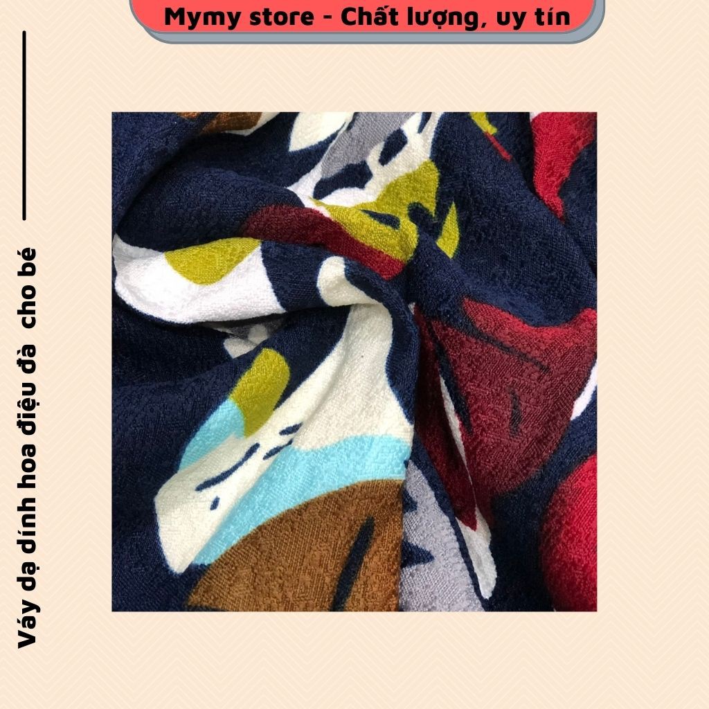 Váy thu đông bé gái, váy đầm dạ xòe cổ đính hoa tay bồng điệu đà cho bé