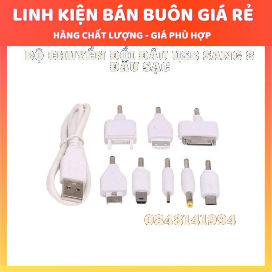 Bộ Dây Chuyển Đổi USB 8 Trong 1 Sạc cho hầu hết thiết bị điện thoại - sạc dự phòng - Dây USB A-DC2.0 Sạc Nokia Chân Kim