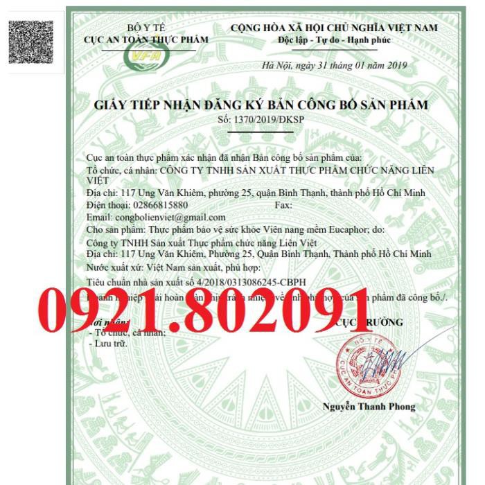 EUCAPHOR viên nang mềm ho dầu lọ 40 viên
