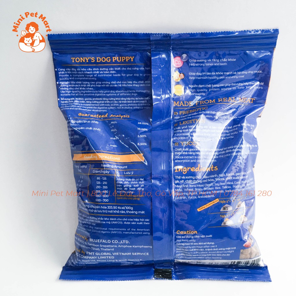 Thức ăn hạt khô cho chó con TONY's DOG 400g