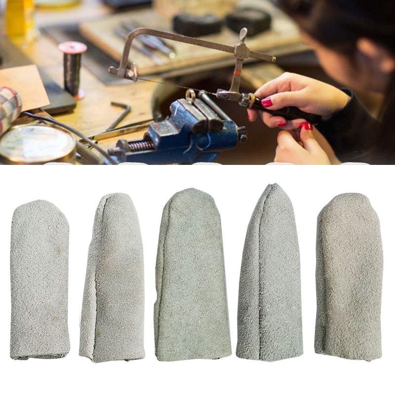 Set 5 Găng Đeo Ngón Tay Bằng Da Chống Bỏng Dùng Làm Trang Sức DIY