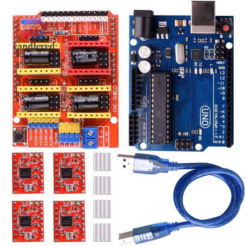 Bảng Mạch Điều Khiển Động Cơ Bước V3.0 + Uno R3 + A4988 | BigBuy360 - bigbuy360.vn