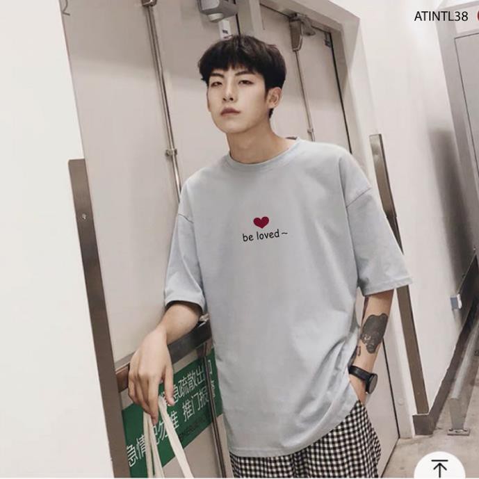 ÁO THUN NAM NỮ FREESIZE TAY LỠ IN CHỮ BE LOVED ĐỦ MÀU - ATINTL38