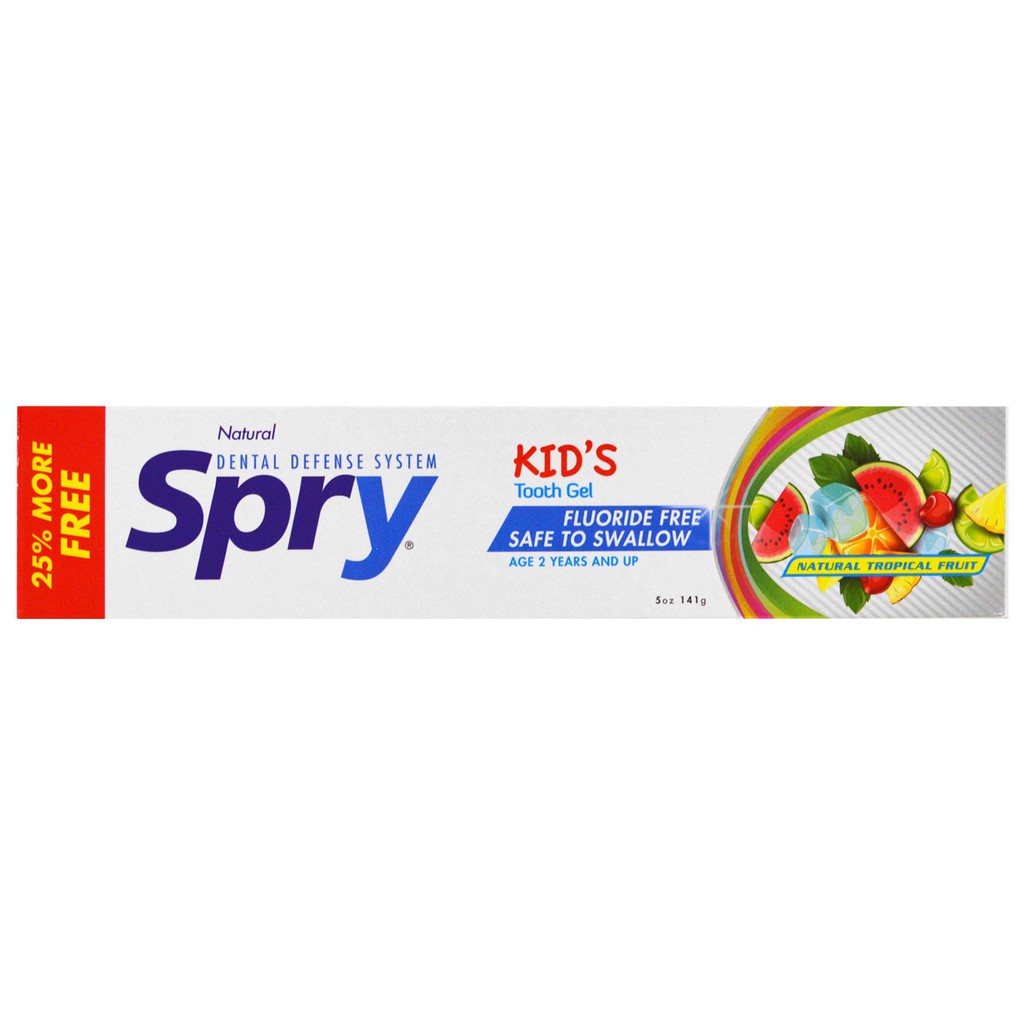 Kem đánh răng Spry Tropical Fruit / Bubble gum 141g